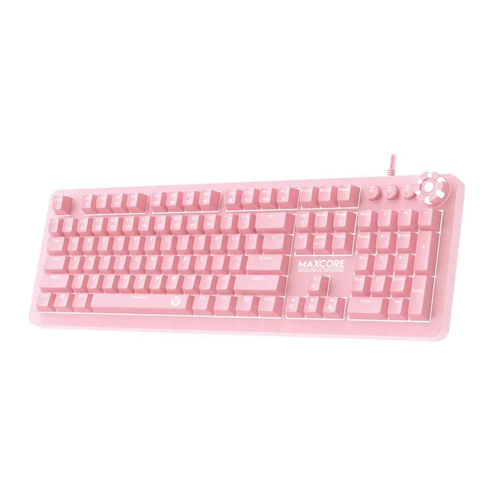 Fantech MAX CORE MK852 SAKURA EDITION RGB Gaming Mechanical Keyboard, OUTEMU BLUE SWITCH, Double SHOT KeyCaps, Full Size - Pink