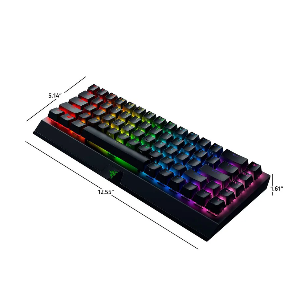 Razer BlackWidow V3 Mini HyperSpeed 65% Wireless Mechanical Gaming Keyboard, Yellow Switches, Up to 200 Hr Battery Snap Tap