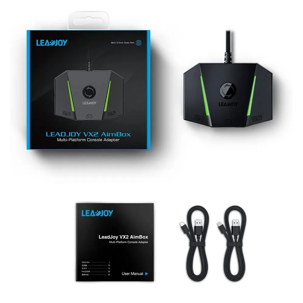 LeadJoy VX AimBox Game Consoles Keyboard and Mouse Adapter Wired Connection Converter Compatible with Nintendo Switch, Xbox Series X, Xbox One, PS4