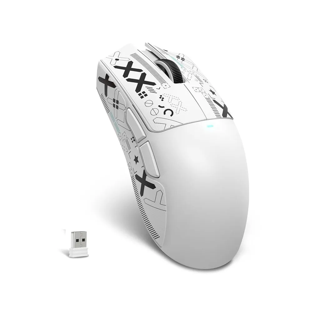 ATTACK SHARK X11SE Ultra-Light Wireless, Tri-Modes BT5.2/Type-C Wired/2.4G, 22KDPI, 5 Programmable Buttons - White