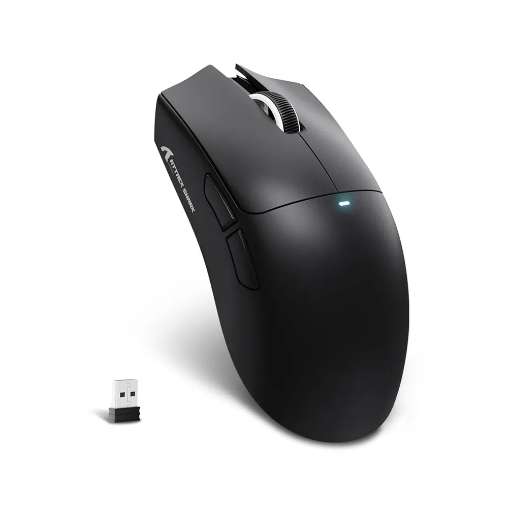 ATTACK SHARK X11SE Ultra-Light Wireless, Tri-Modes BT5.2/Type-C Wired/2.4G, 22KDPI, 5 Programmable Buttons - Black