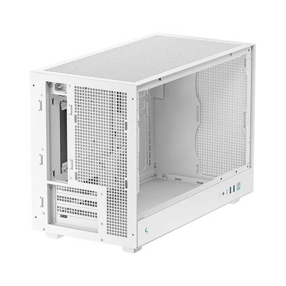 DeepCool CH260 Micro-ATX Computer Case, Up to 360mm Radiator, Up to 6x 120mm Fan Support, Tempered Glass Side Panel, Wraparound Mesh Panels - White