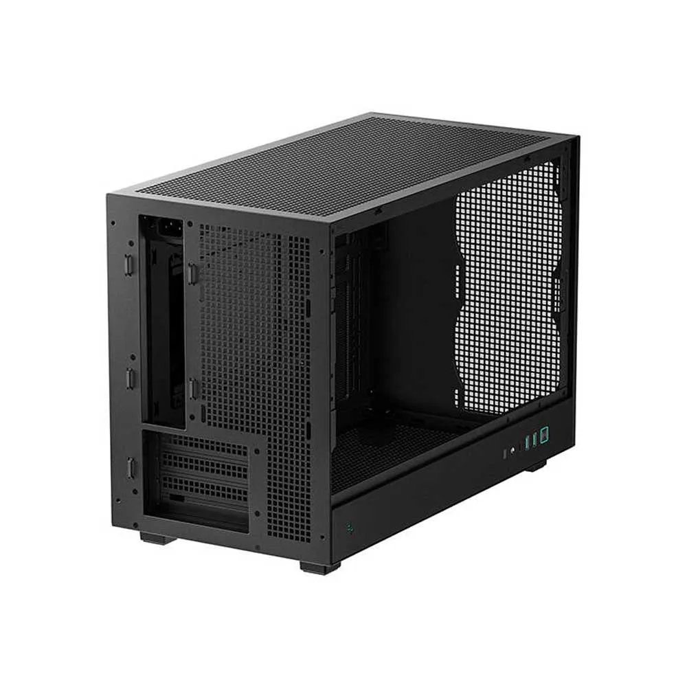 DeepCool CH260 Micro-ATX Computer Case, Up to 360mm Radiator, Up to 6x 120mm Fan Support, Tempered Glass Side Panel, Wraparound Mesh Panels - Black