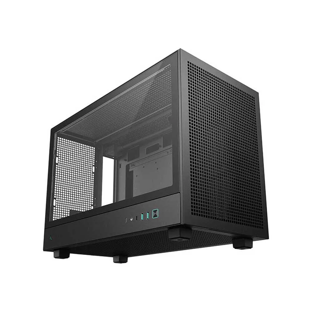 DeepCool CH260 Micro-ATX Computer Case, Up to 360mm Radiator, Up to 6x 120mm Fan Support, Tempered Glass Side Panel, Wraparound Mesh Panels - Black