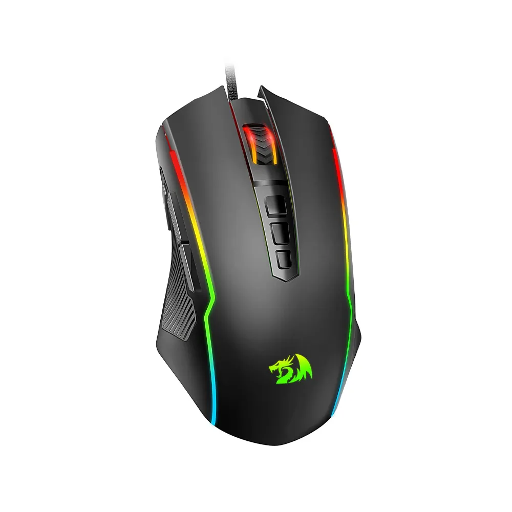 Redragon Ranger M910-K Basic Wired Gaming Mouse, RGB Backlighting 4000 DPI Switchable, 16.8 Million RGB Color Backlit, 8 Programmable Buttons - Black