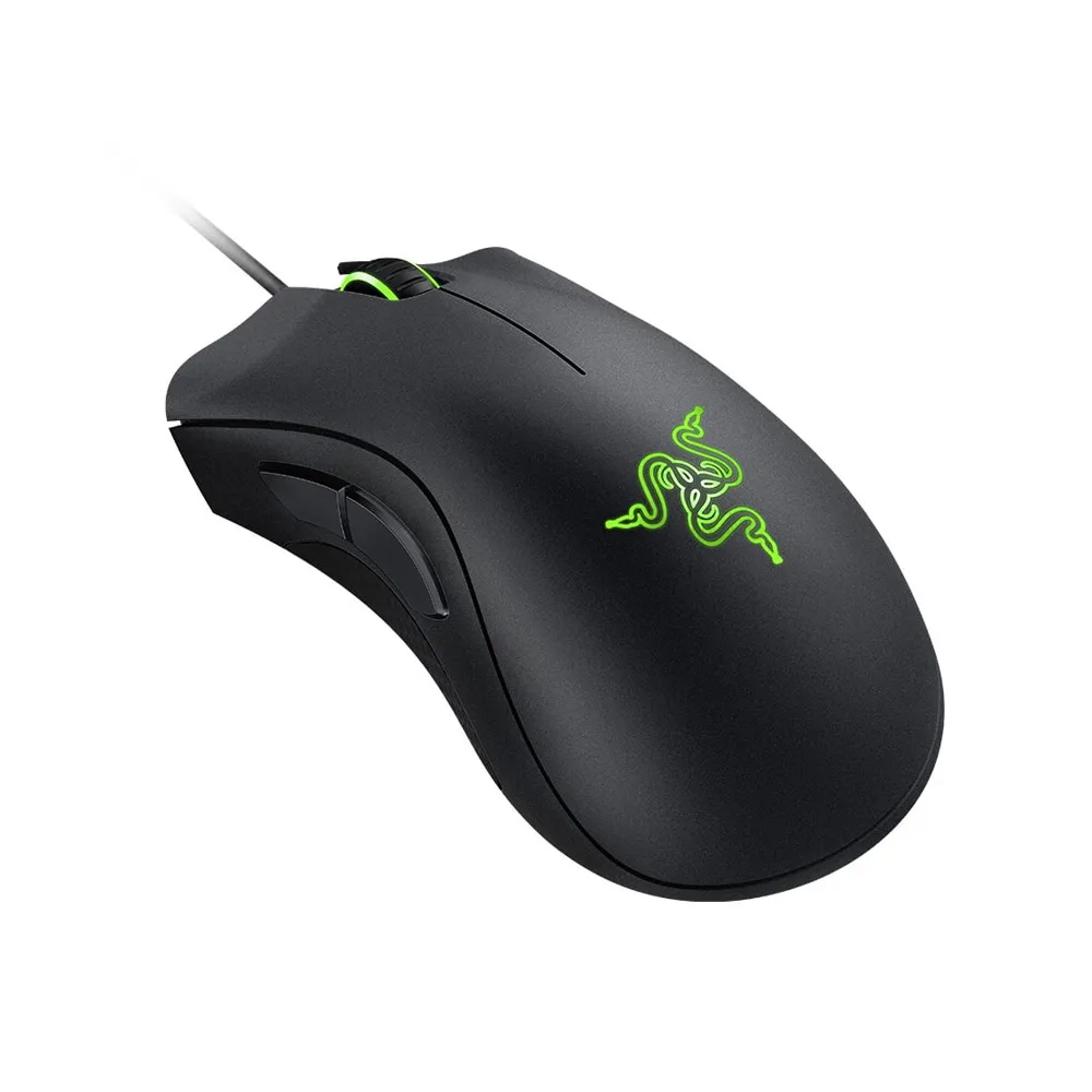 Razer DeathAdder Essential Gaming Mouse: 6400 DPI Optical Sensor, 5 Programmable Buttons, Mechanical Switches, Rubber Side Grips - Black
