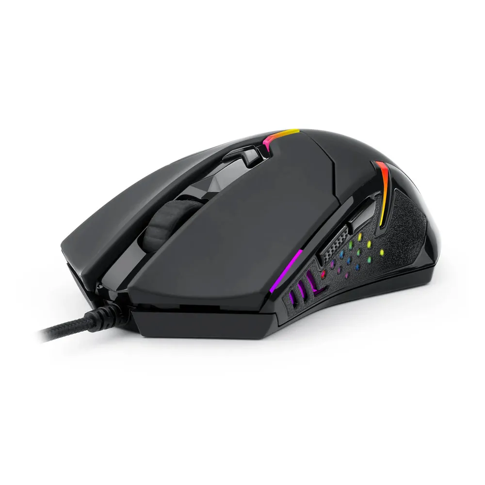 Redragon M601 Centrophorus2 Gaming Mouse wired with red led, 7200 DPI, 6 Buttons Ergonomic Gaming Mouse for PC - Black