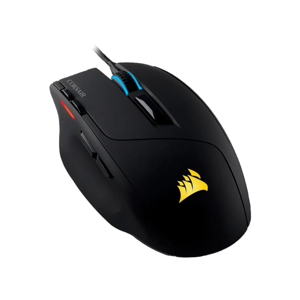 Corsair Sabre RGB Optical Wired Gaming Mouse, 10000DPI Optical Sensor, Lightweight, 8 Programmable Buttons, 4-Zone RGB Multi-Colour Backlighting - Black