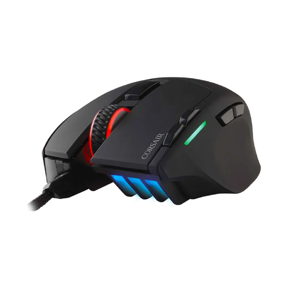 Corsair Sabre RGB Optical Wired Gaming Mouse, 10000DPI Optical Sensor, Lightweight, 8 Programmable Buttons, 4-Zone RGB Multi-Colour Backlighting - Black