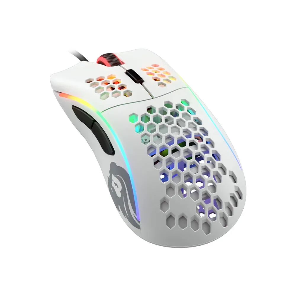 Glorious Model D Honeycomb Wired Mouse, 12k DPI, Superlight RGB PC Mouse, 68g - Matte White