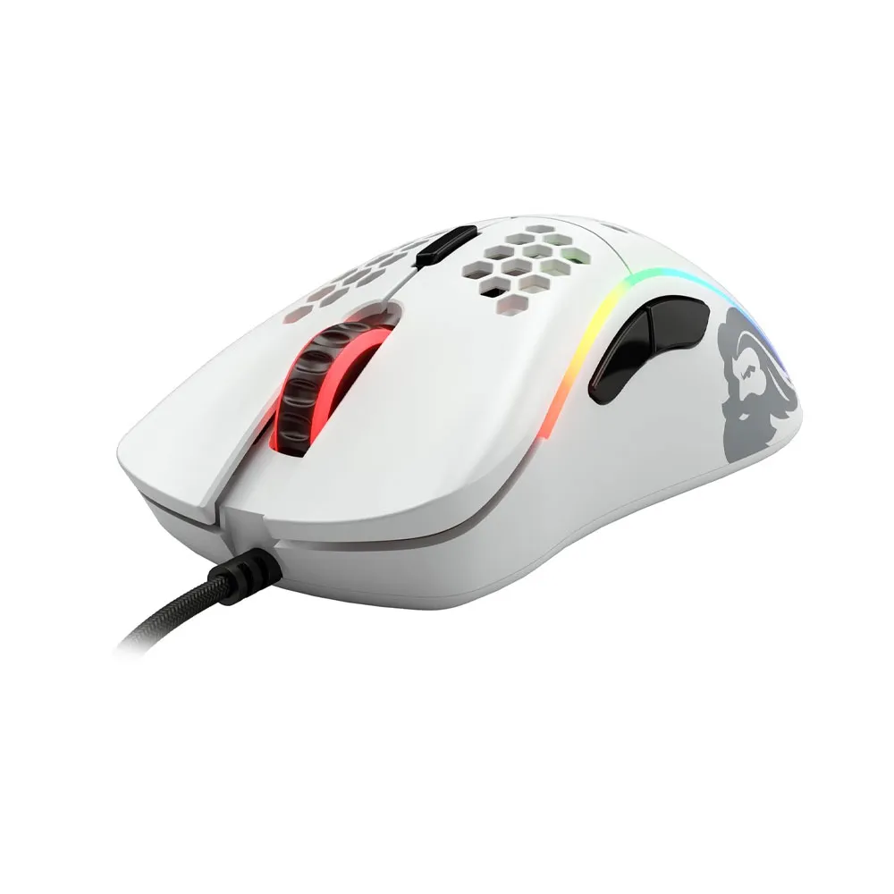 Glorious Model D Honeycomb Wired Mouse, 12k DPI, Superlight RGB PC Mouse, 68g - Matte White
