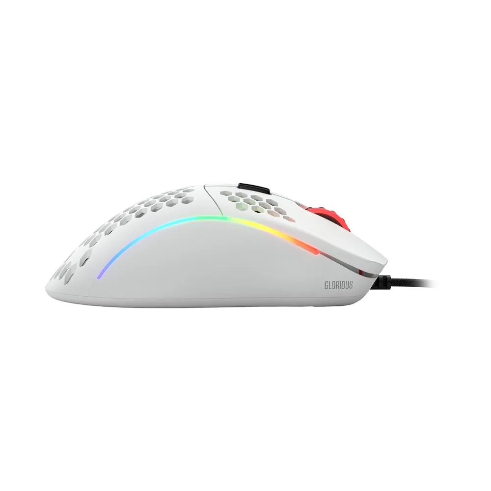 Glorious Model D Honeycomb Wired Mouse, 12k DPI, Superlight RGB PC Mouse, 68g - Matte White