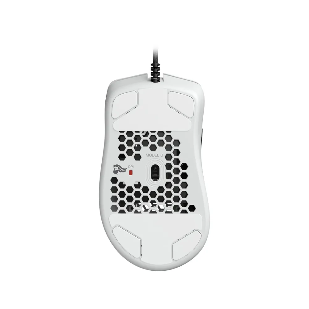 Glorious Model D Honeycomb Wired Mouse, 12k DPI, Superlight RGB PC Mouse, 68g - Matte White