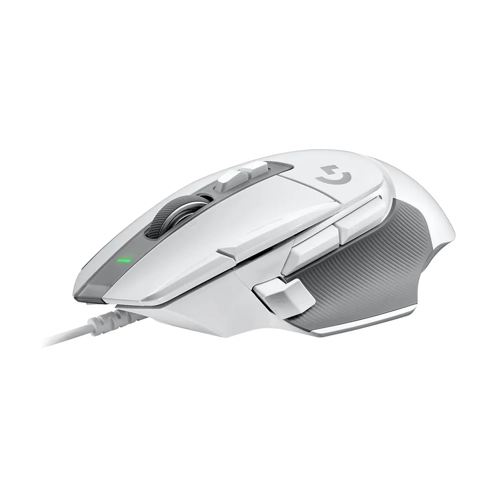 Logitech G502 X Wired Gaming Mouse, LIGHTFORCE hybrid optical-mechanical primary switches, HERO 25K sensor, 13 Programmable Buttons - White