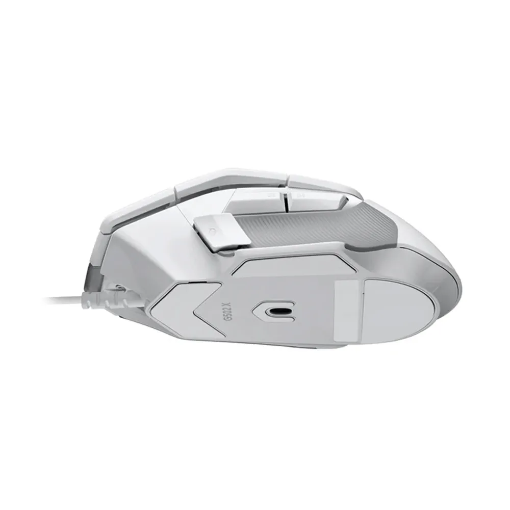 Logitech G502 X Wired Gaming Mouse, LIGHTFORCE hybrid optical-mechanical primary switches, HERO 25K sensor, 13 Programmable Buttons - White