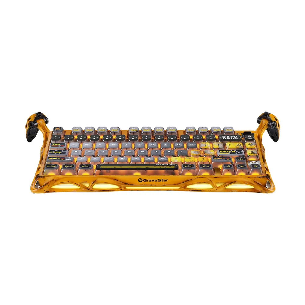 GravaStar Mercury K1 Pro Battle-Worn 75% Wireless Mechanical Gaming Keyboard - Yellow