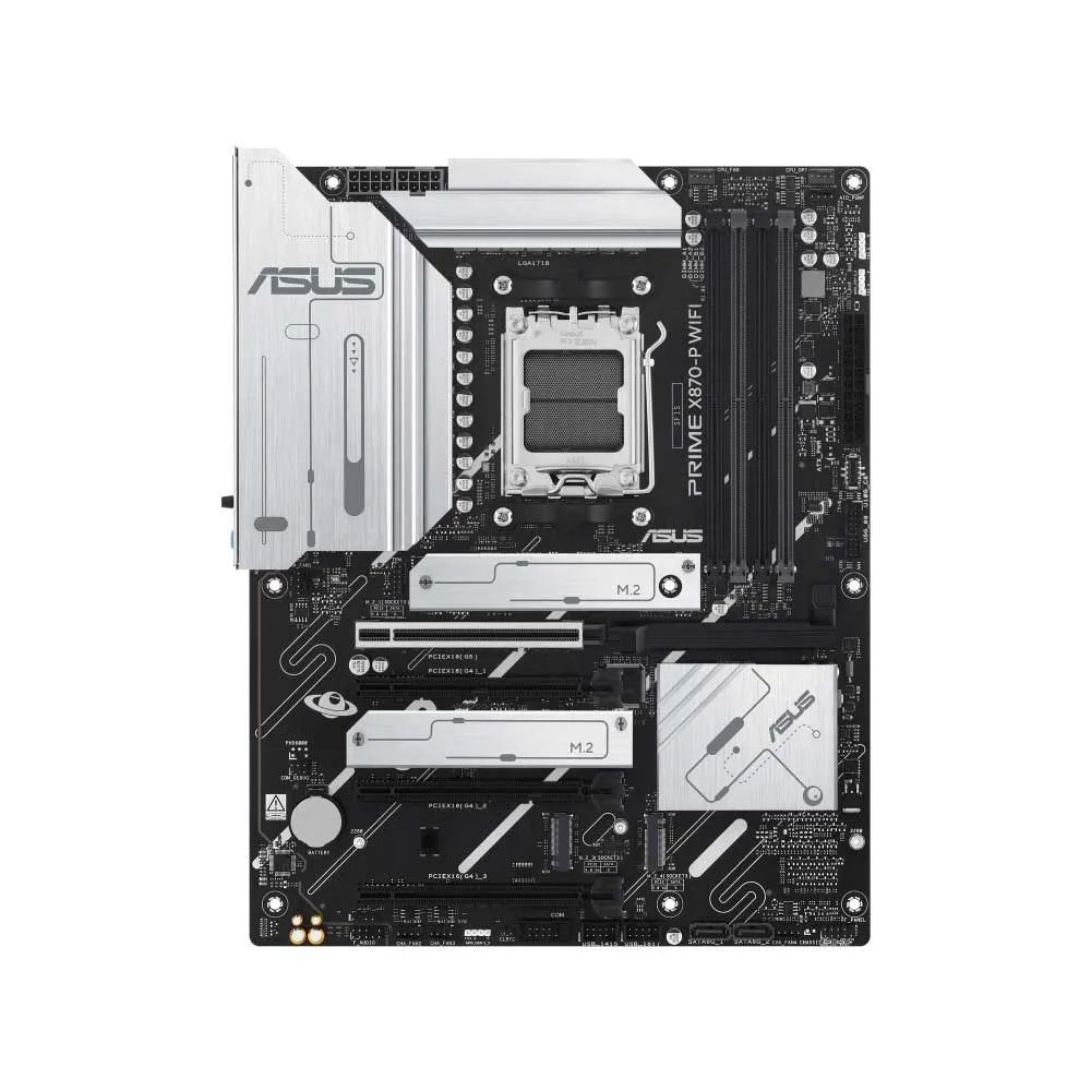 ASUS PRIME X870-P WIFI ATX Motherboard, AMD X870 Chipset, 4x DIMM DDR5 Slots, 192GB Max Memory, Realtek 2.5Gb Ethernet