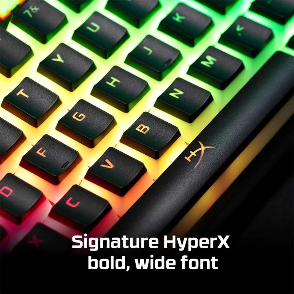 HyperX Pudding Keycaps - Double Shot PBT Keycap Set with Translucent Layer, for Mechanical Keyboards, Full 104 Key Set - Black