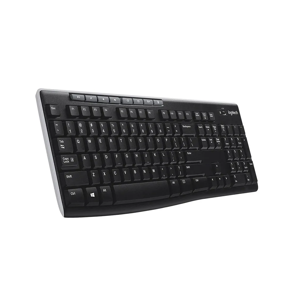 Logitech MK270 Wireless Keyboard And Mouse Combo English & Arabic For Windows, 2.4 GHz Wireless, 8 Multimedia And Shortcut Keys - Black