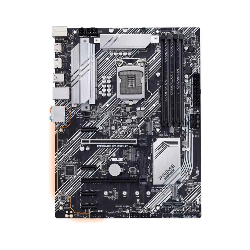 Asus Prime Z490-P LGA 1200 (Intel 10th Gen) ATX Motherboard, Dual M.2, DDR4 4600, 1 Gb Ethernet, Thunderbolt 3 Support, Aura Sync RGB