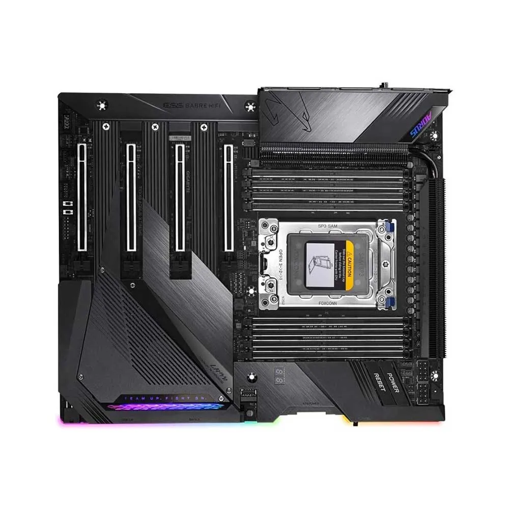 AMD TRX40 AORUS Motherboard, Fins-Array Heatsink, Intel Dual 10GbE LAN, Intel WiFi 6 802.11ax, AORUS Gen4 AIC Adaptor