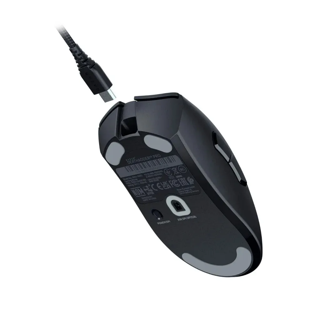Razer DeathAdder V3 Pro Wireless Gaming Mouse, 63g Lightweight Ergonomic, 30K DPI Optical Sensor, 8 Programmable Controls, Up to 90 Hr Battery - Black