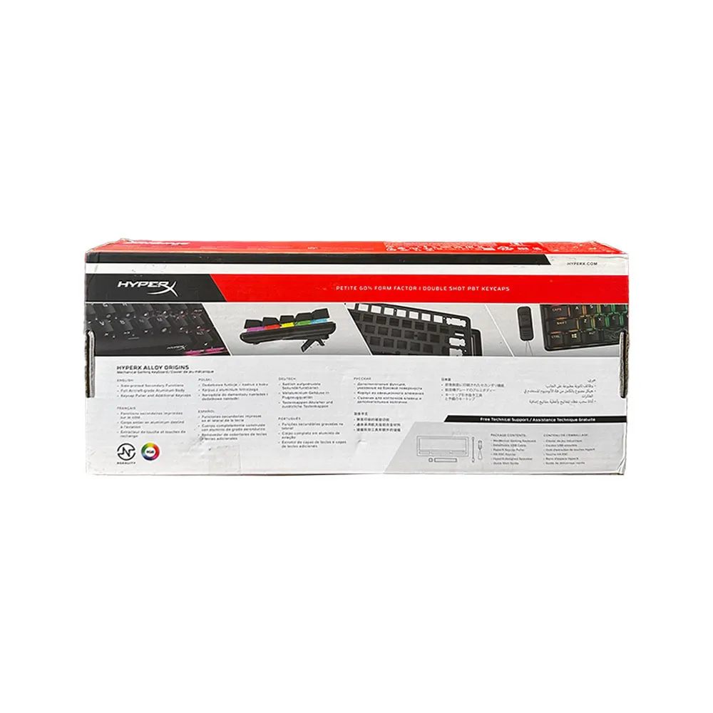 HyperX Alloy Origins 60, Mechanical Gaming Keyboard, 60%, RGB LED Backlit, PC, PS4, Xbox One- Linear HyperX Red Switch - Open Box