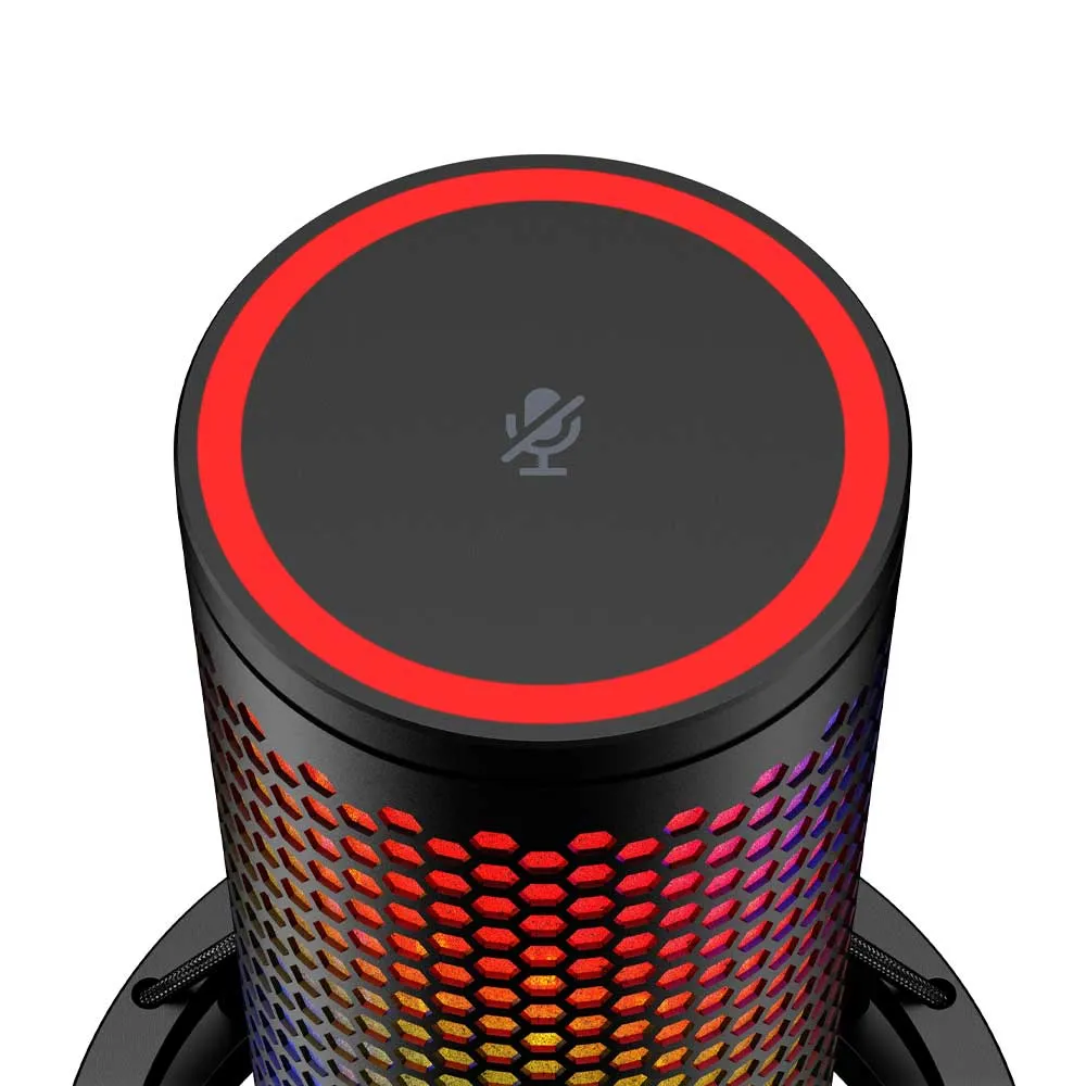 HyperX QuadCast 2 S USB Microphone RGB Lighting, Streaming & Podcasting, On-Board Controls, LED Lighting, Removable Shock Mount, PC, Mac, USB-C - Black