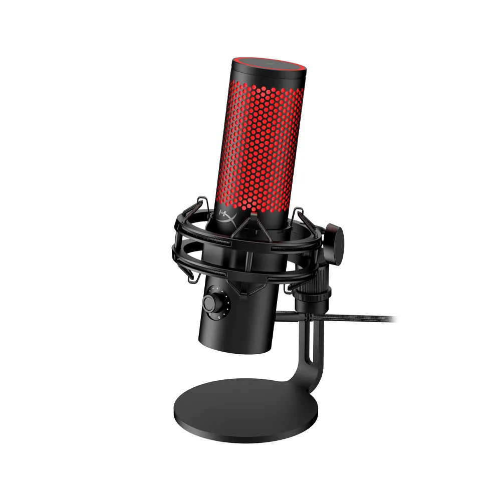 HyperX QuadCast 2 USB Microphone for Gaming, Streaming and Podcasting, On-Board Controls, LED Lighting, Removable Shock Mount, PC, Mac, PS5, PS4, USB-C - Black