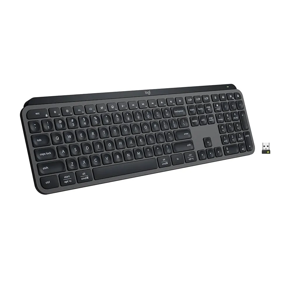 Logitech MX Keys S Wireless Keyboard, Low Profile, Programmable Keys, Backlighting, Bluetooth, USB C - Graphite