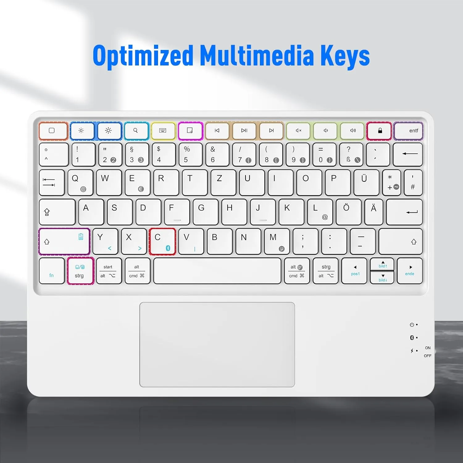 Fintie Wireless Bluetooth Keyboard with Touchpad, German Layout