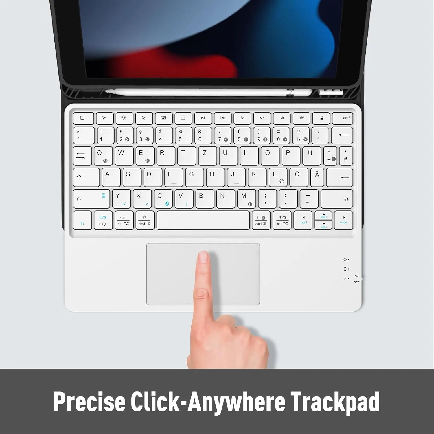 Fintie Wireless Bluetooth Keyboard with Touchpad, German Layout