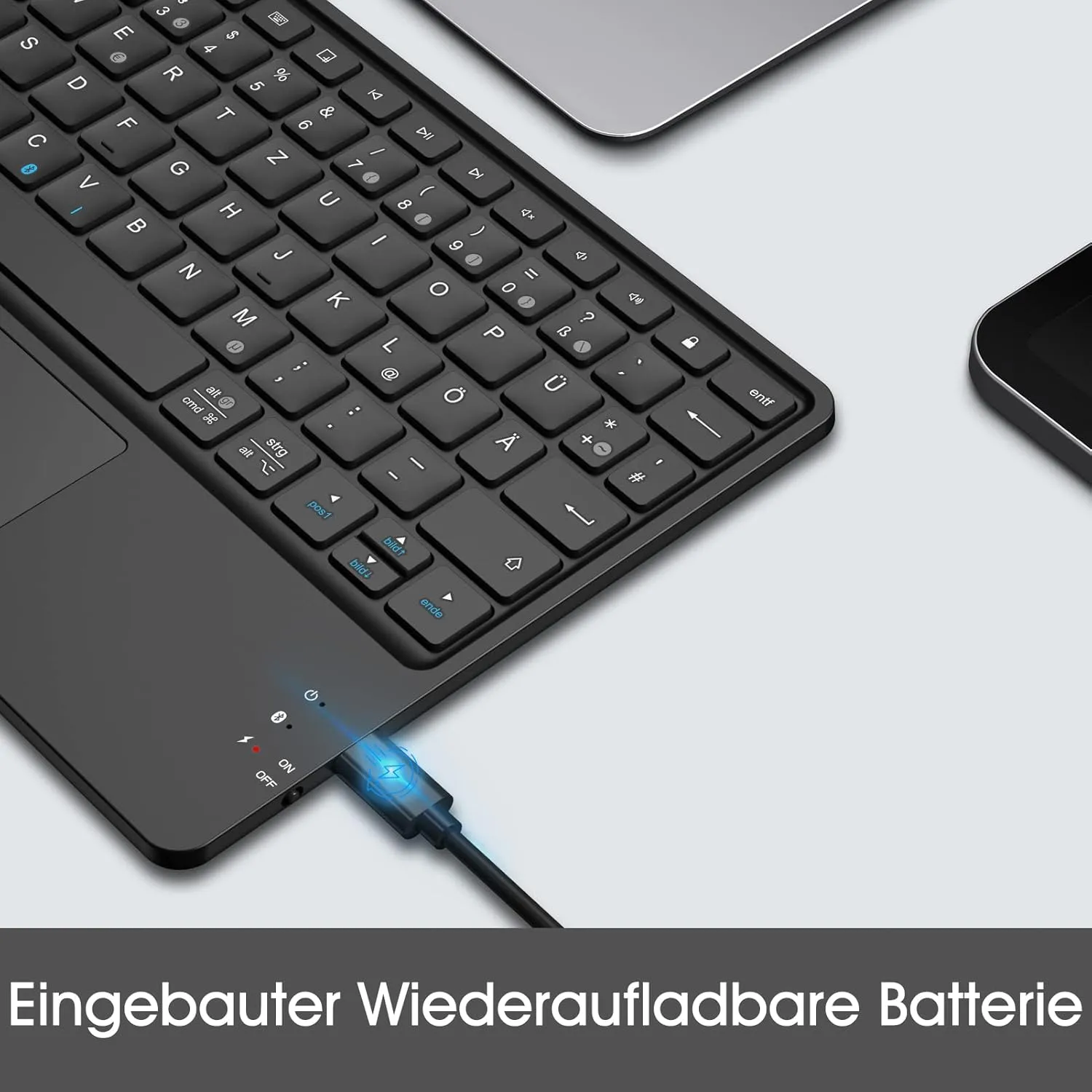 Fintie Wireless Bluetooth Keyboard with Touchpad, German Layout
