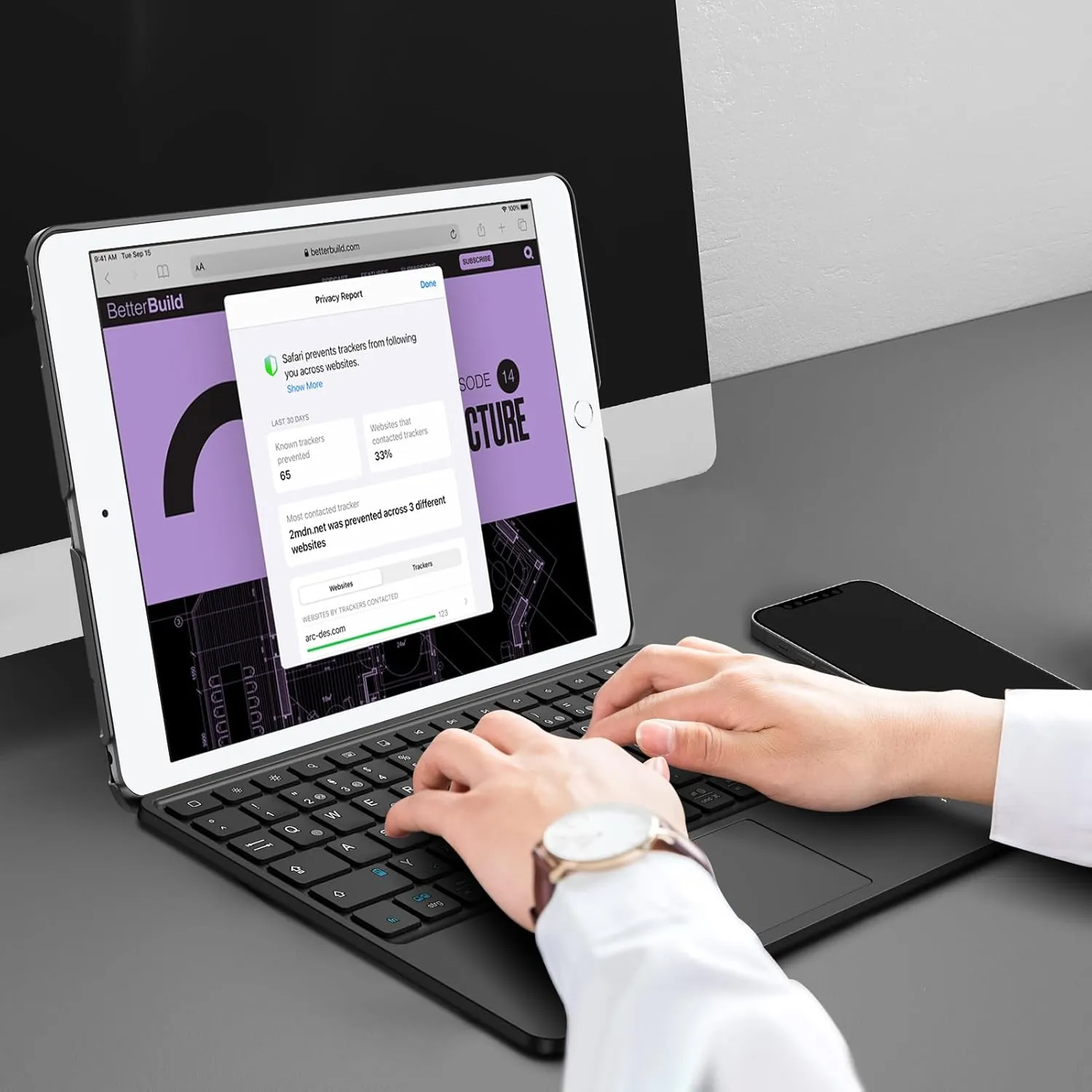 Fintie Wireless Bluetooth Keyboard with Touchpad, German Layout