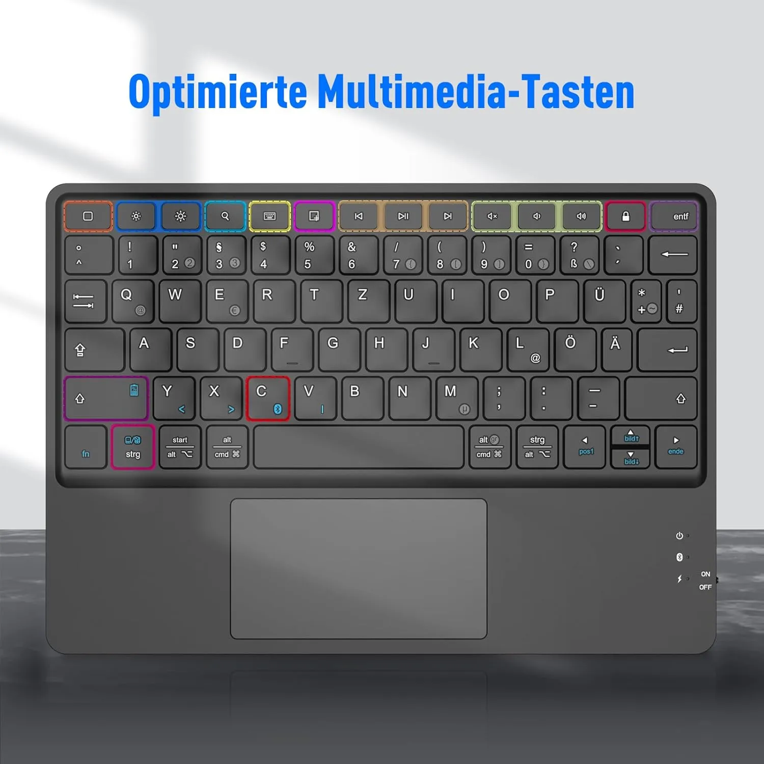 Fintie Wireless Bluetooth Keyboard with Touchpad, German Layout