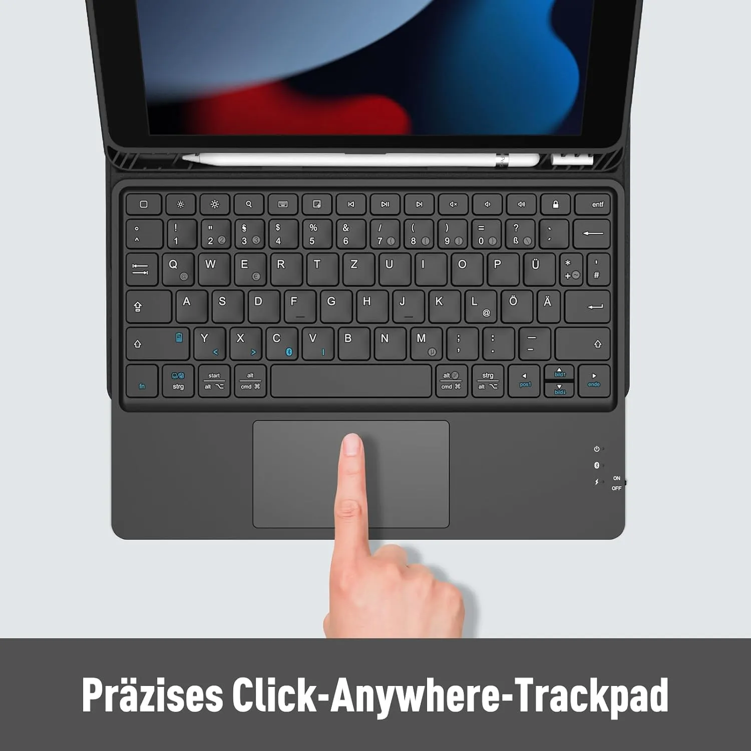 Fintie Wireless Bluetooth Keyboard with Touchpad, German Layout