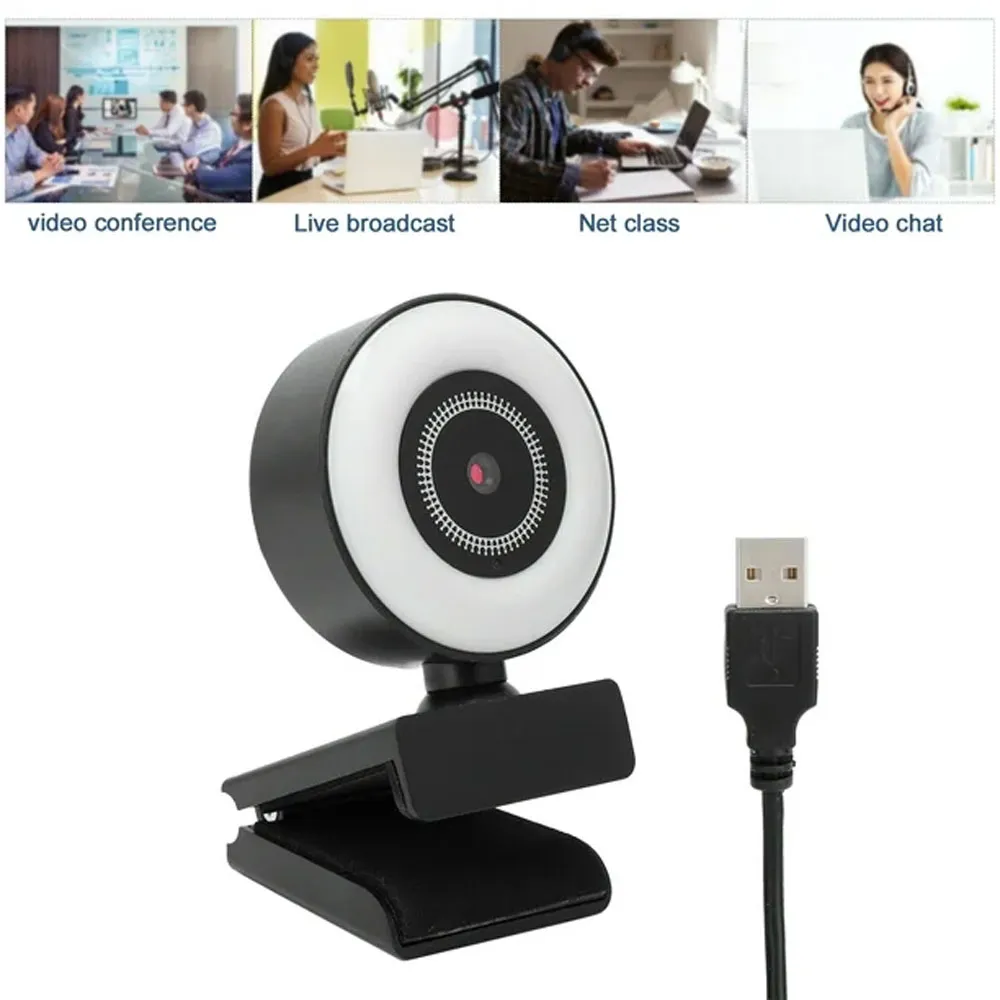 1080p HD  Low Quality Webcam with Built in Microphone and Adjustable Fill Light for PC and Laptop - Used No Box