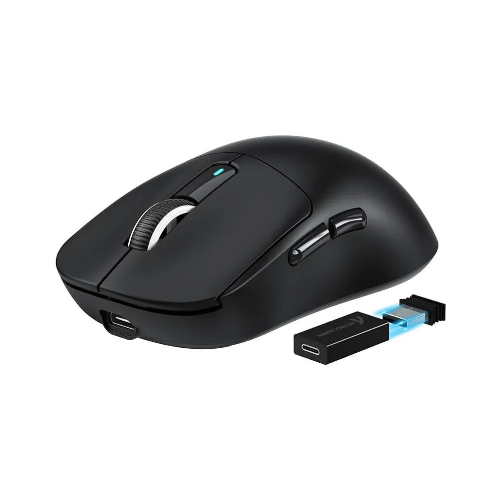 ATTACK SHARK X3 PRO 4K/8K Lightweight Wireless Gaming Mouse, Tri-Mode(Wired/2.4GHz/BT), PAW3395 Optical Sensor, 26K DPI, Long Battery - Black