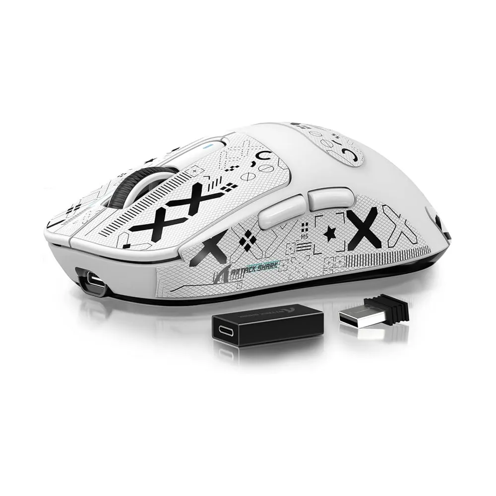 ATTACK SHARK X3 PRO 4K/8K Lightweight Wireless Gaming Mouse, Tri-Mode(Wired/2.4GHz/BT), PAW3395 Optical Sensor, 26K DPI, Long Battery - White