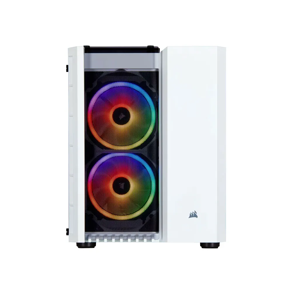 CORSAIR Crystal 280X RGB Micro-ATX Case, 2 RGB Fans, Lighting Node PRO Included, Tempered Glass - White