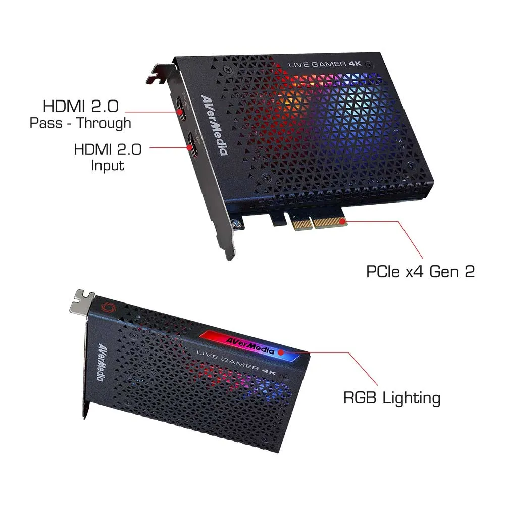 AverMedia GC573 - 4K HDR Capture Card For Broadcasting and Recording PS4 Pro and Xbox One X - Open Box