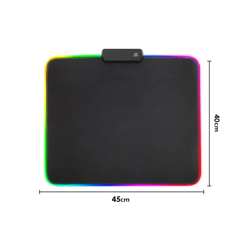 Glowing Cool FSD-15 RGB Mouse Pad, Anti-Slip Rubber Base, Sewed Edge, 45x40cm - Black