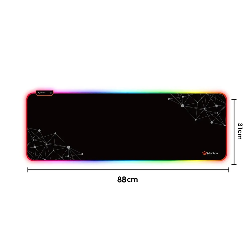 Meetion PD121 – RGB Colorful Back Light Mouse Pad for Computer PC/Laptop (88x31cm) - Black