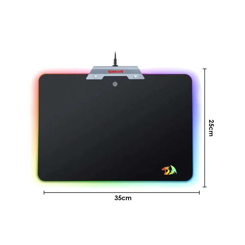 Redragon P011 Orion RGB Gaming Mouse Mat with 9 different light settings, hard surface for professional gamers 35 x 25cm