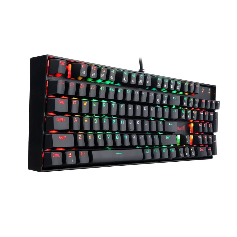 Redragon K551-RGB-MITRa Mechanical Gaming RGB Backlit 104 Key Full Without Conflict 12 Multimedia Keys Winglock PC, Blue switches  - Black