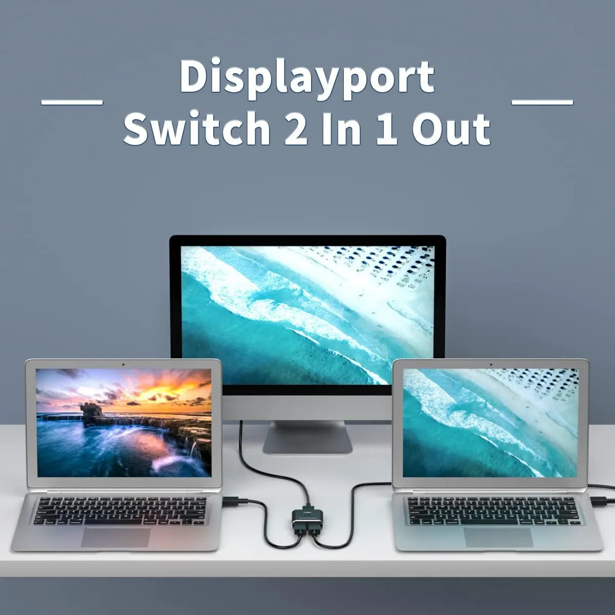 PWAY DisplayPort Switch DP 1.2 Switch Bi-Direction 4K@60Hz Splitter Converter for Multiple Source and Displays