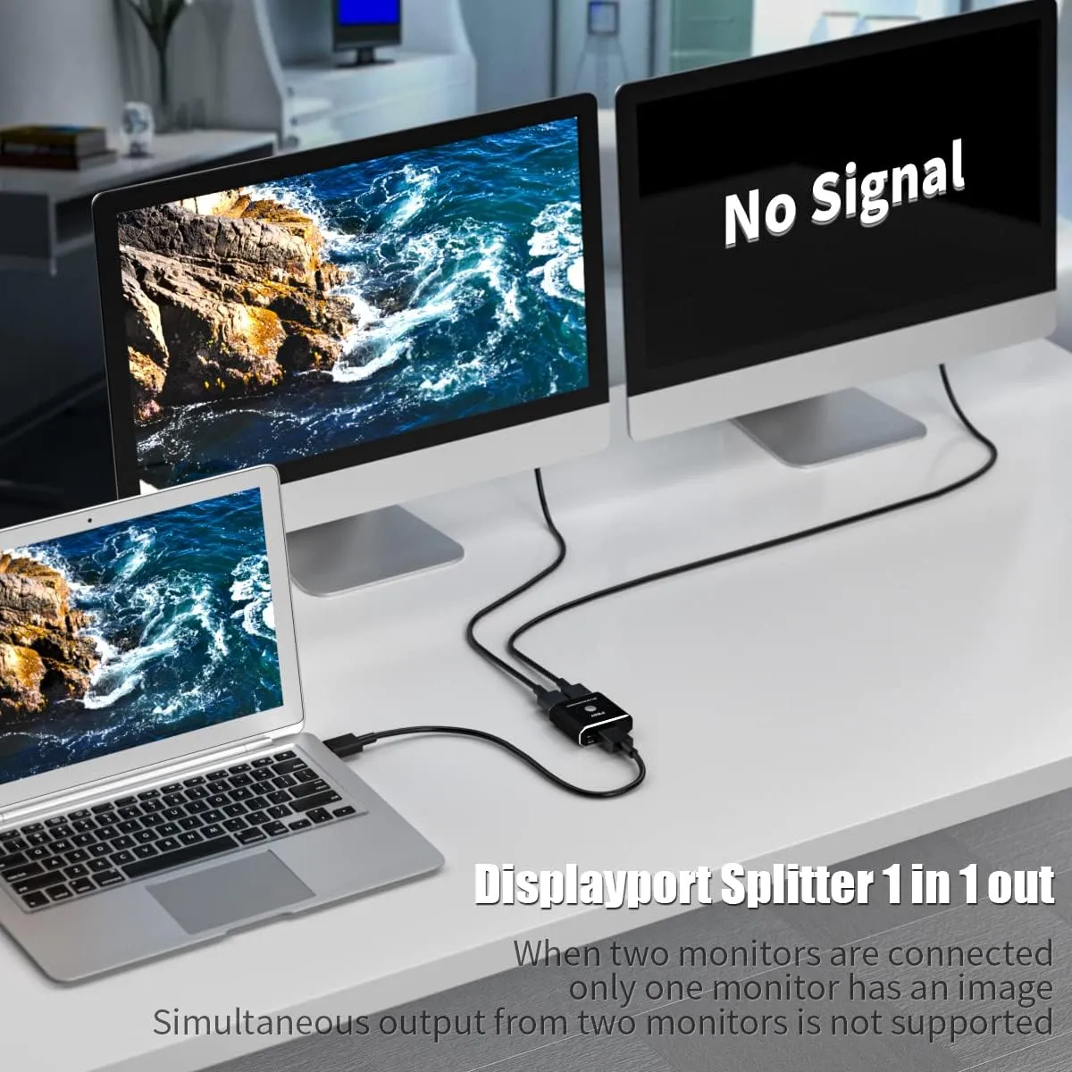 PWAY DisplayPort Switch DP 1.2 Switch Bi-Direction 4K@60Hz Splitter Converter for Multiple Source and Displays