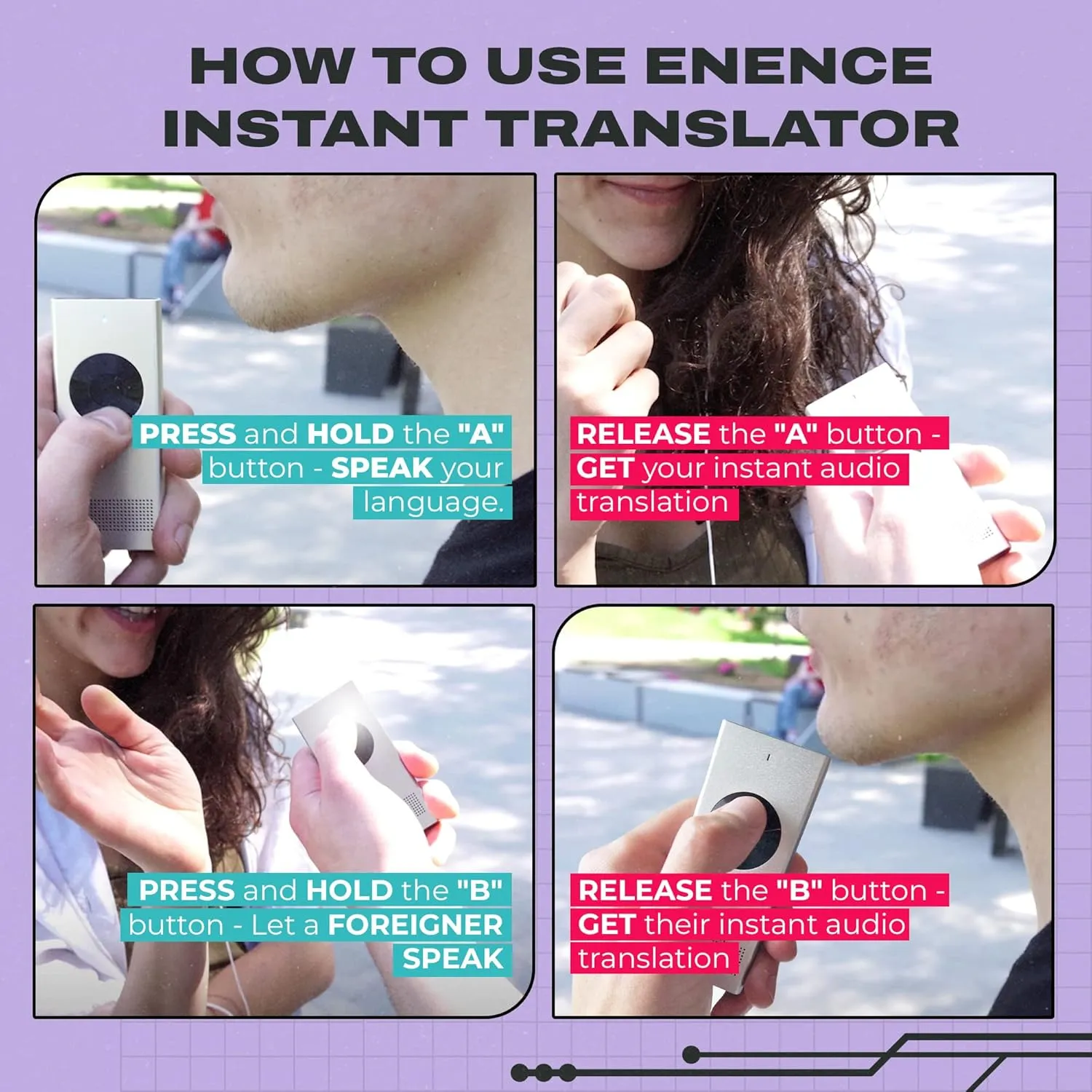 Muama Enence Instant Two-Way Translator. Portable Real-time Translation in 36 Different Languages