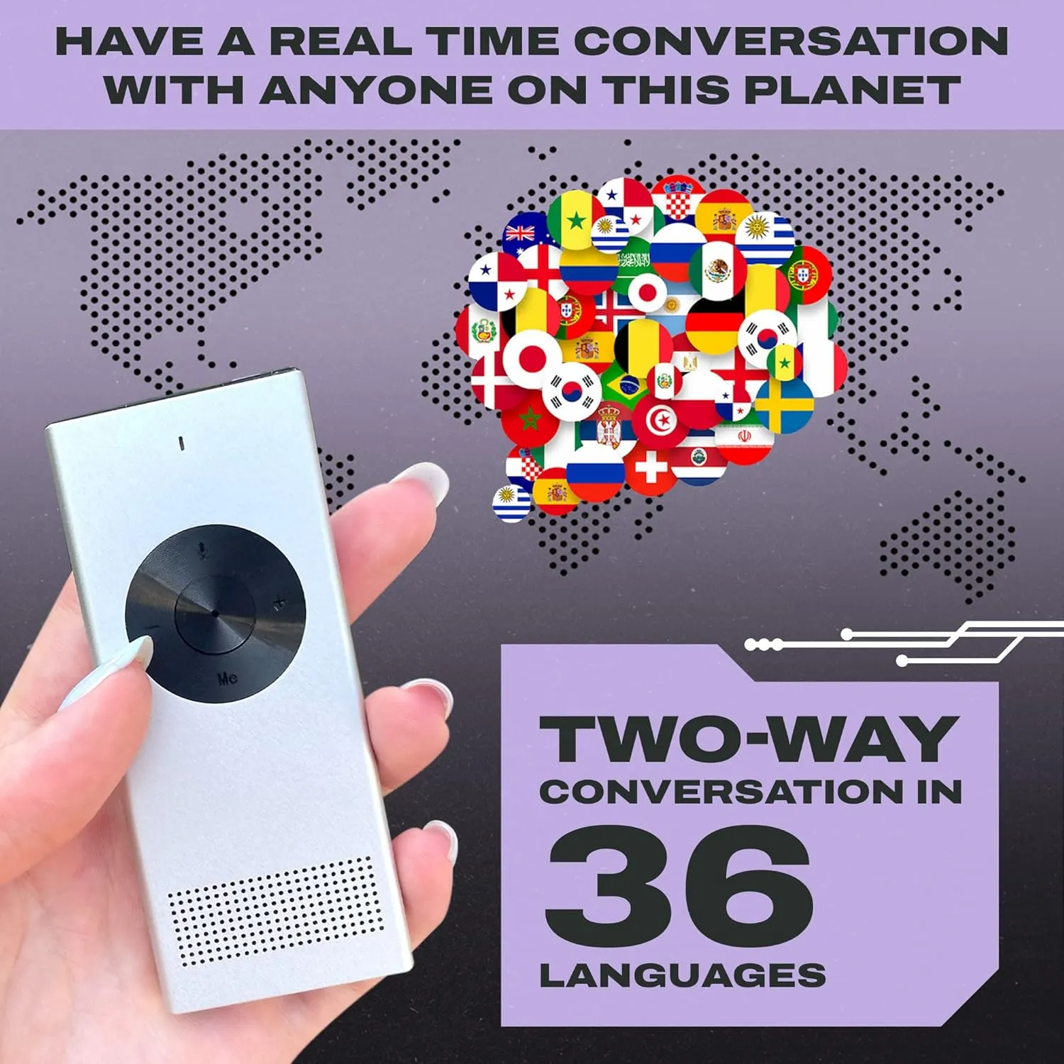 Muama Enence Instant Two-Way Translator. Portable Real-time Translation in 36 Different Languages