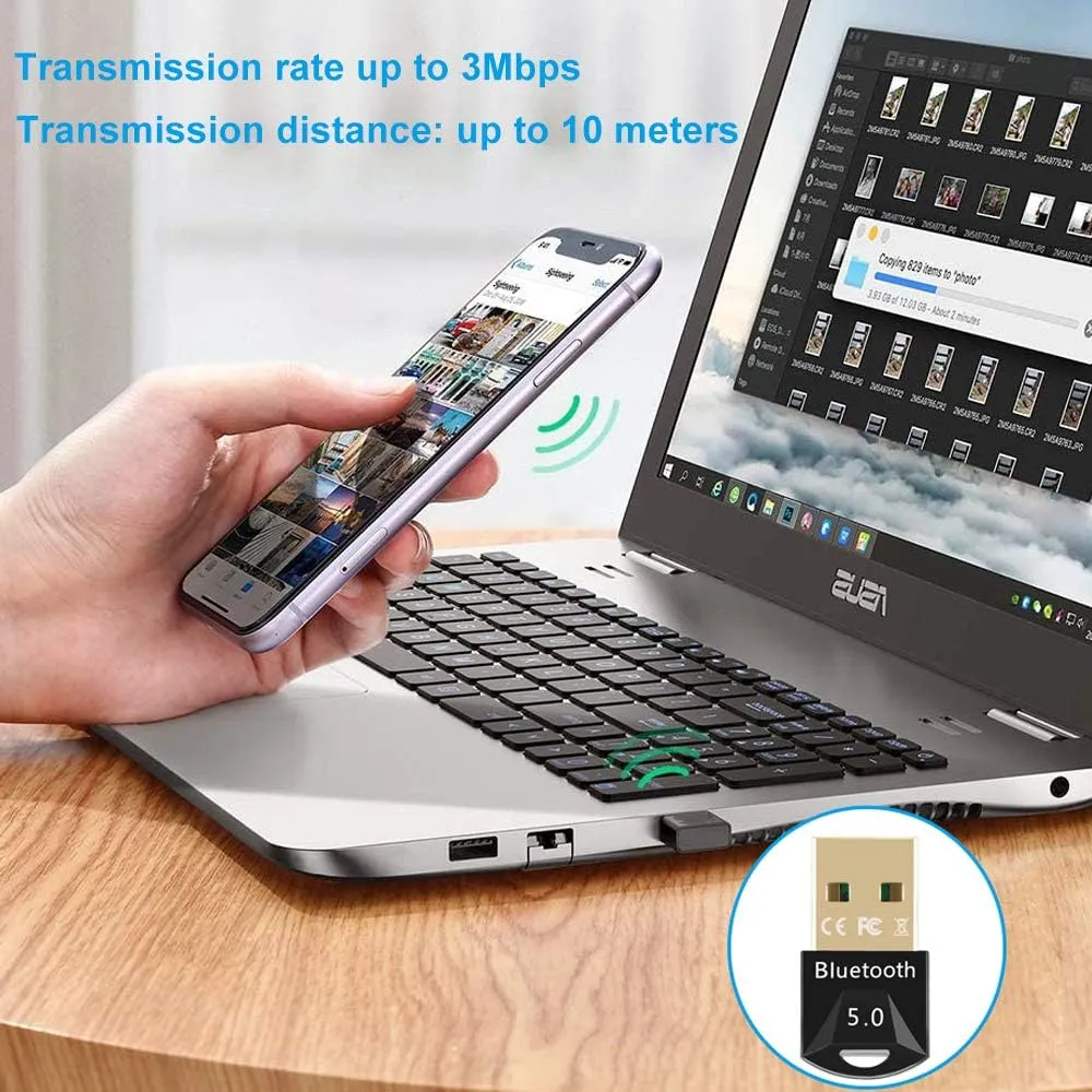 EasyULT Dual Mode USB Bluetooth 5.0 Adapter 20m Range